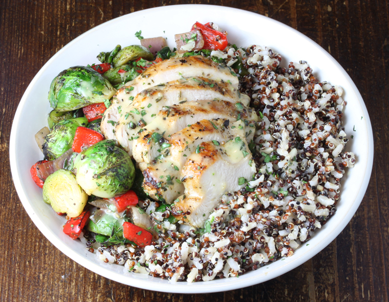 Chicken, Fire Roasted Vegetables, Brown Rice & Quinoa Blend